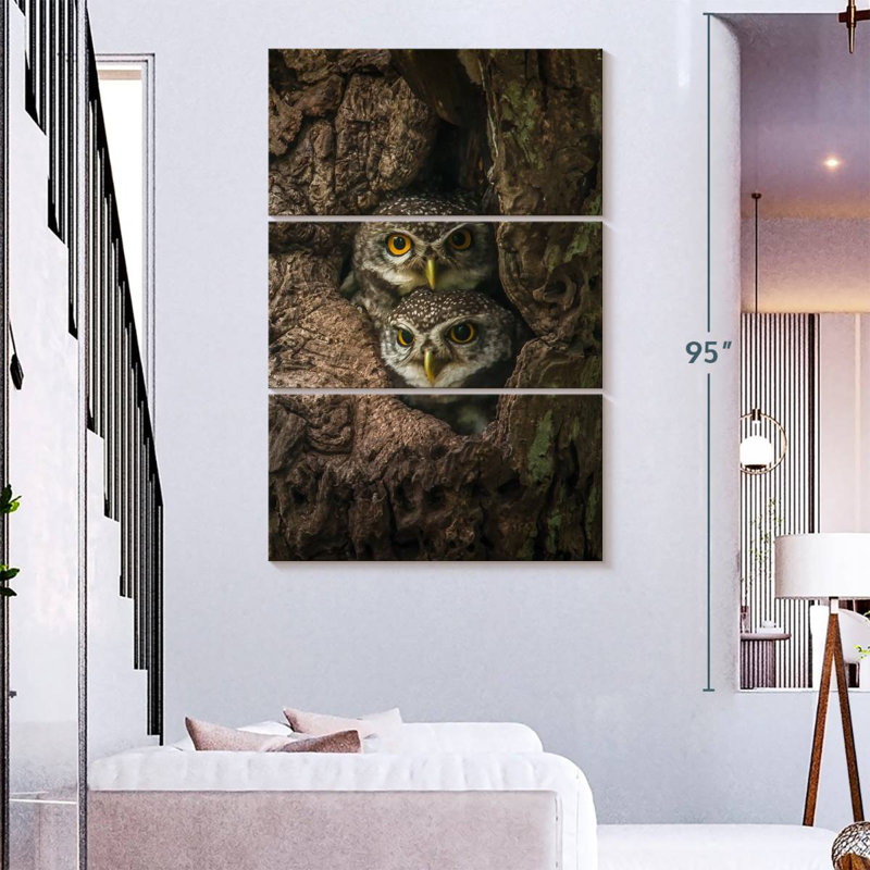 Brampt Owl Twins, 65" H x 42" W