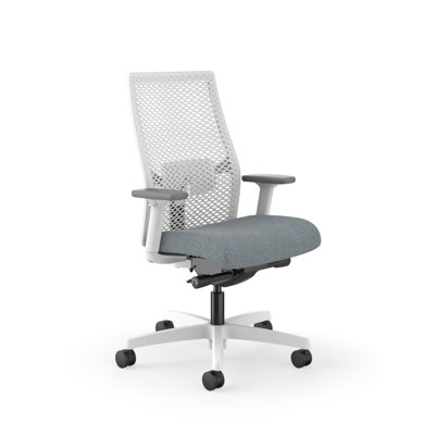 Chaise de bureau ergonomique Reon HON Ignition 2.0, inclinaison avancée, cadre blanc de designer, basalte