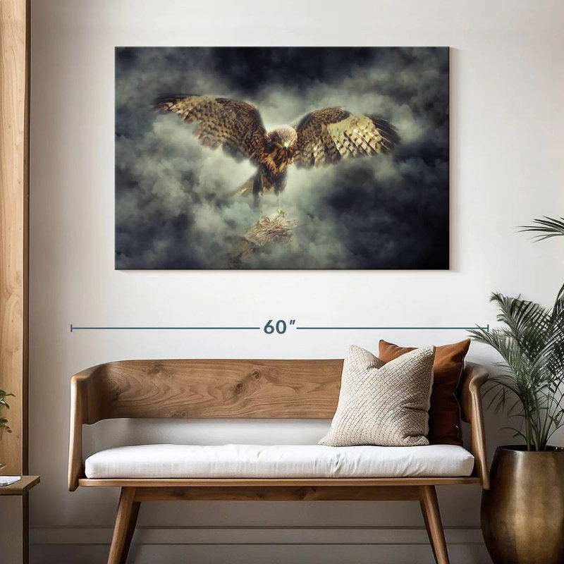 Aigle à tête blanche fumé Crowle, H 32 po x l 48 po