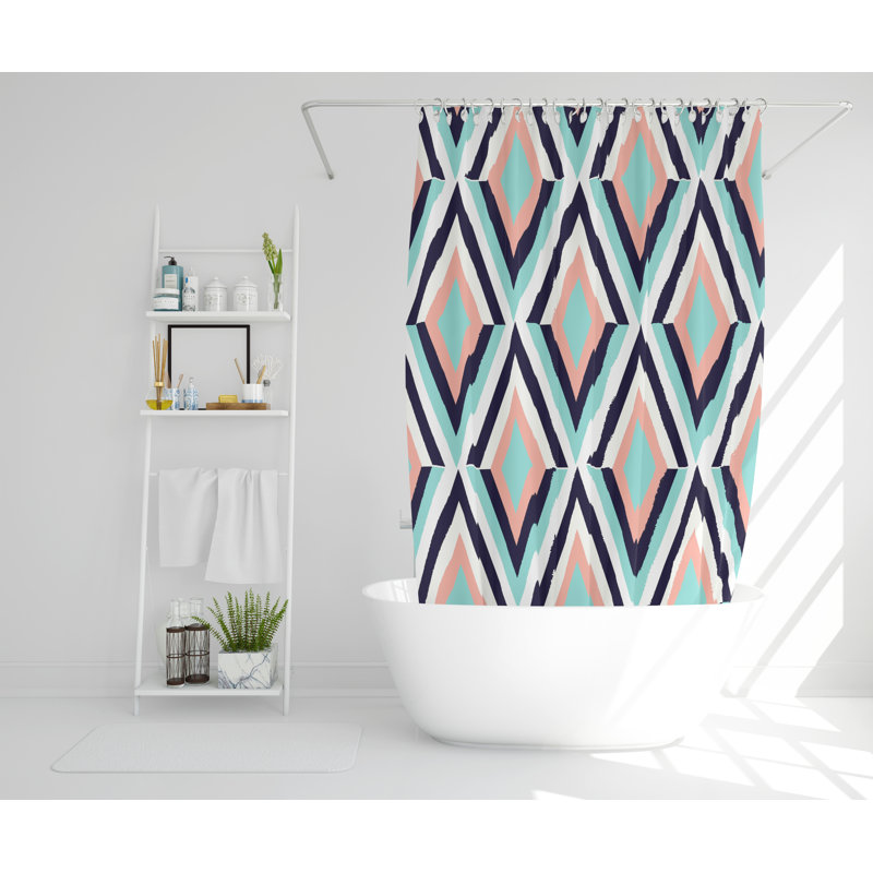 Leah Polyester Shower Curtain Set, 168cm H x 168cm W