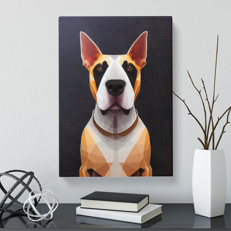 Milliron English Bull Terrier Polygon - Wrapped Canvas, 50cm H x 35cm W x 3cm D