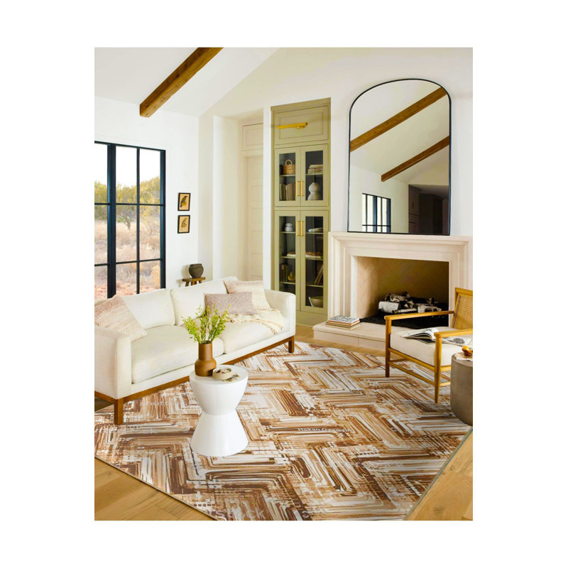 Tapis décoratif et lavable Boomerang, Carré 3 pi 11 po