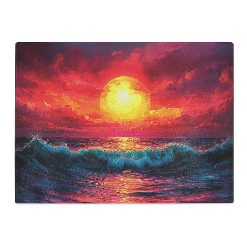 Sunset Portrait  Glass Chopping Board