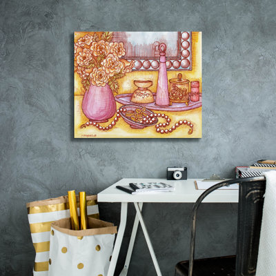 House of Hampton® 'Shelf With Pearls' by Andrea Strongwater Canvas Wall Art