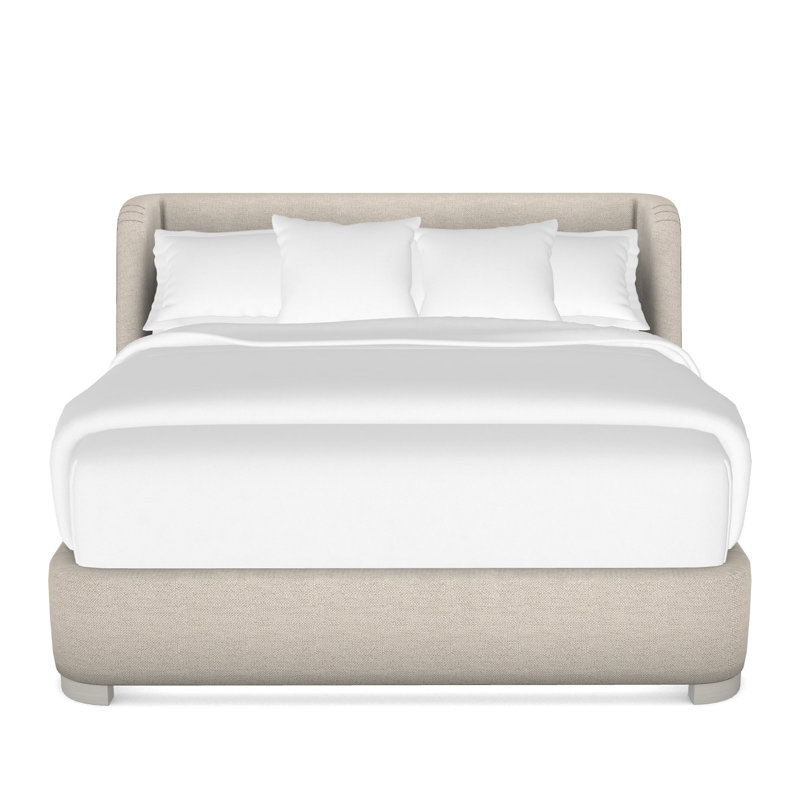 Tansy Solid Wood Wingback Bed, King, Wrenn, Impala Linen