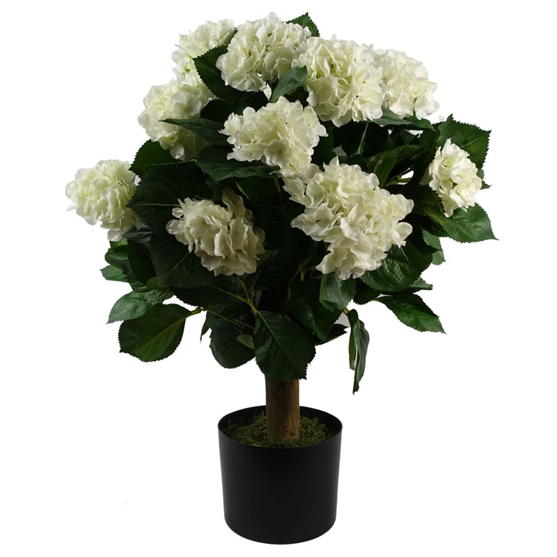 Faux Plant in Pot Liner, White, 70 H x 50 W x 50 D cm
