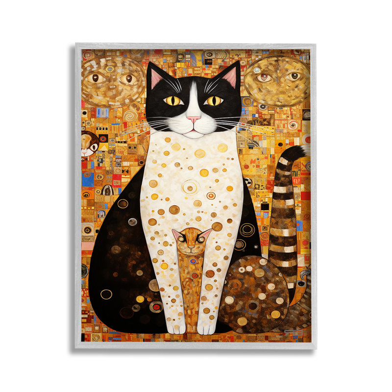 «Mosaic Style Cats», estampe numérique encadrée par RB, Estampe numérique Farmhouse, H 14 po x l 11 po