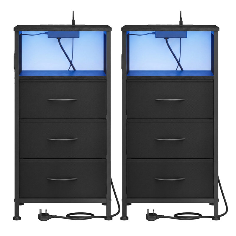 39.6 cm W Bedside Table, Black