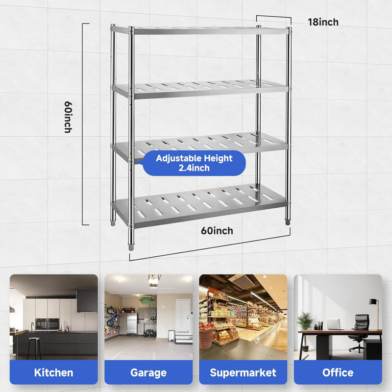 Capacité de la tablette avec hauteur réglable et trous d'aération pour le bureau de la cuisine, H 60 po x l 60 po x P 18 po