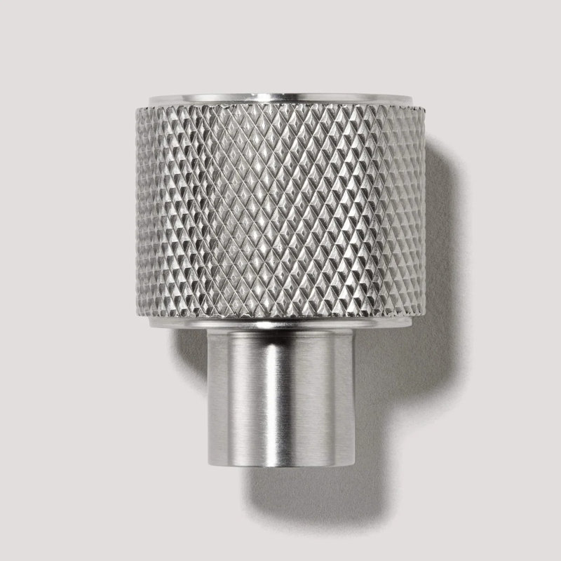 REVILL Knurled Button Knob, Polished Chrome