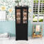 Grande armoire de rangement pour salle de bain avec tiroir, portes en verre trempé et tablettes réglables-340775174