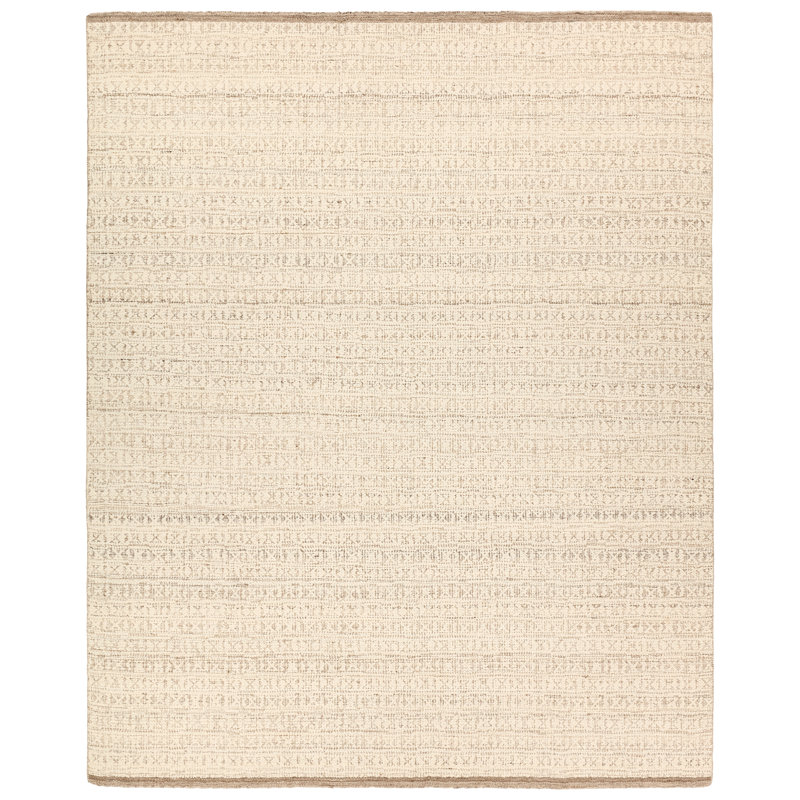 Tapis ivoire fait à la main Freda ELZ02, Rectangle 10 pi x 14 pi