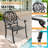 Round Patio Dining Furniture, Amaurys Table and 6 Seats with Soft Brown Cushion, Backyard Balcony Courtyard Use-1474328033