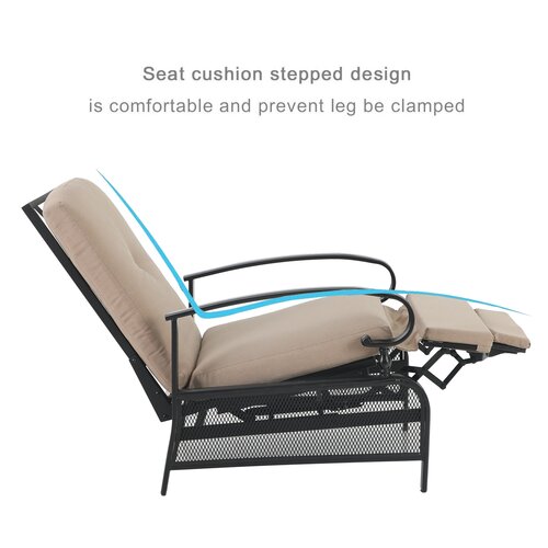 Red Barrel Studio® Outdoor Metal Chaise Lounge & Reviews | Wayfair