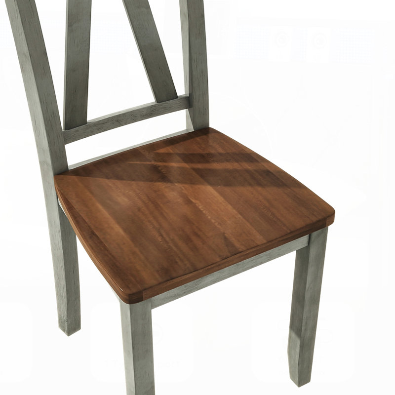 Ensemble de table de salle à manger en bois 6 pièces avec banc long et 4 chaises, style campagnard rustique pour les réunions de famille