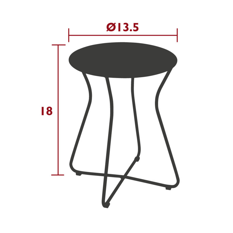 Table d'appoint en acier Cocotte, Orange confite