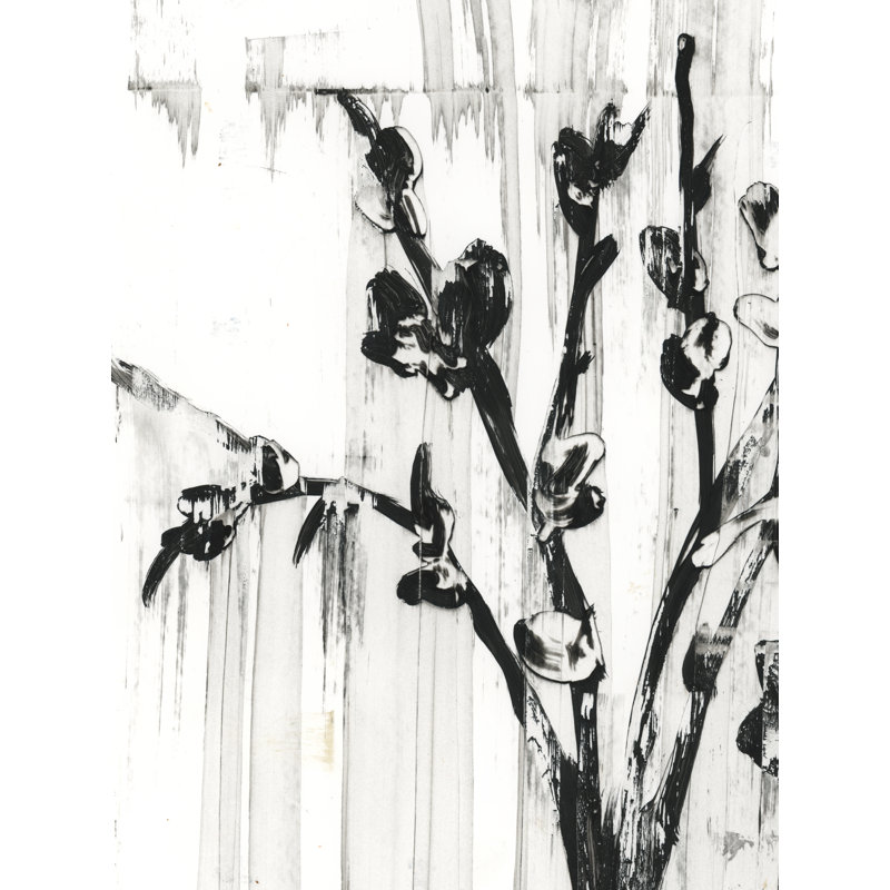 Woodcut Magnolias I by Ethan Harper - Wrapped Canvas Print, 46 cm H x 30 cm W