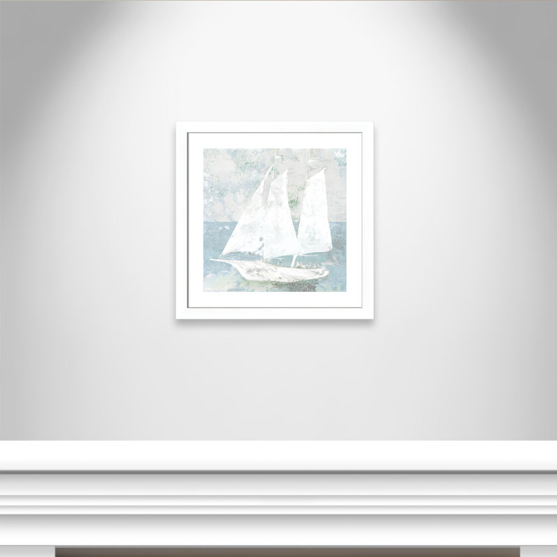 «Aleshka Yacht on the Sea», reproduction de cadre photo sur papier, H 25 po x l 25 po x P 1,25 po