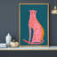 "IDÉE4WALL", reproduction d'art sur toile encadrée, décoration de chambre BCBG, rose, orange, guépard, nature, sauvage, dessins, Pop Art, bohème, animaux chics pour le salon, la chambre à coucher, le bureau, encadrée sur toile-91481794-119460568