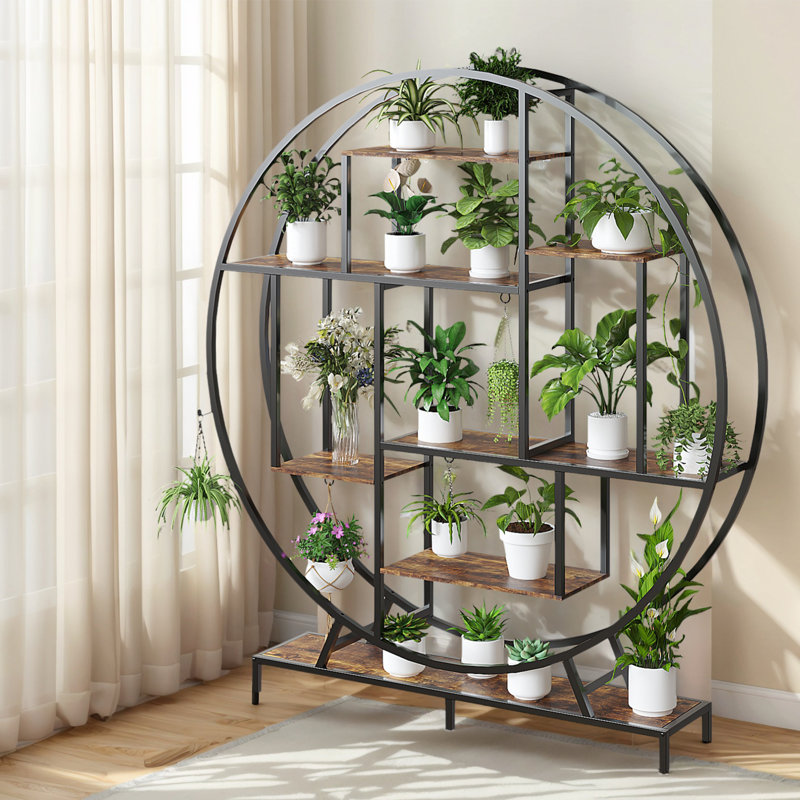 Support à plante en cuivre avec lumières de croissance en forme de cuivre