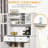 63.5" Kitchen Pantry With . Antique White Storage. 4 Shelves, Drawers, Glass Doors. Holds Dishes, Pots, Cookbooks. Open For Microwave. Rustic Theme. Feature. Assembly Required Storage Cabinet Pantry.