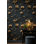 Papier peint floral doré, décoration murale amovible foncé