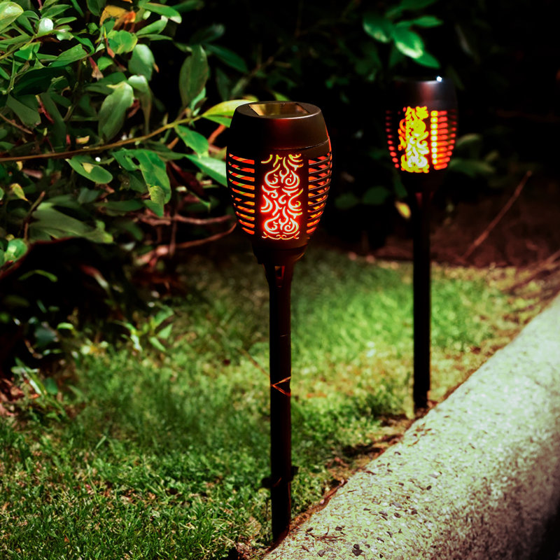 Solar Tiki Torch With LED Flame (4-Pack)