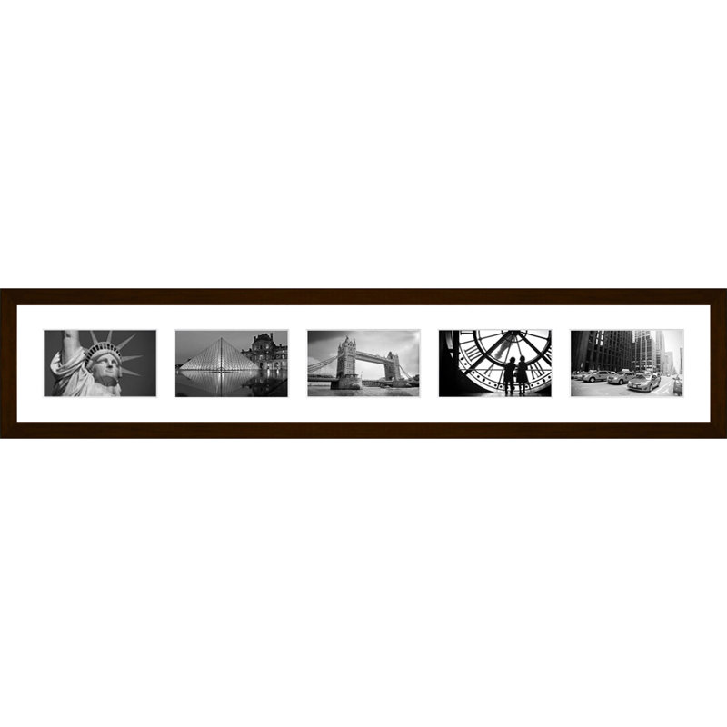 Kymia Wood Picture Frame with Mat, Dark Brown