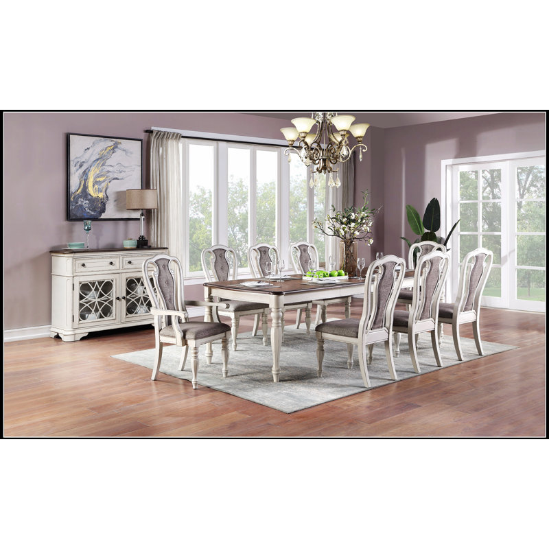 Ensemble de salle à manger 9 pièces Transitional, 9 pièces : table, 8 chaises