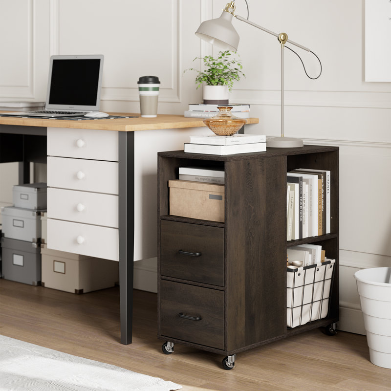 Bolebroke Side Table with Storage and Wheels, Living Room End Table