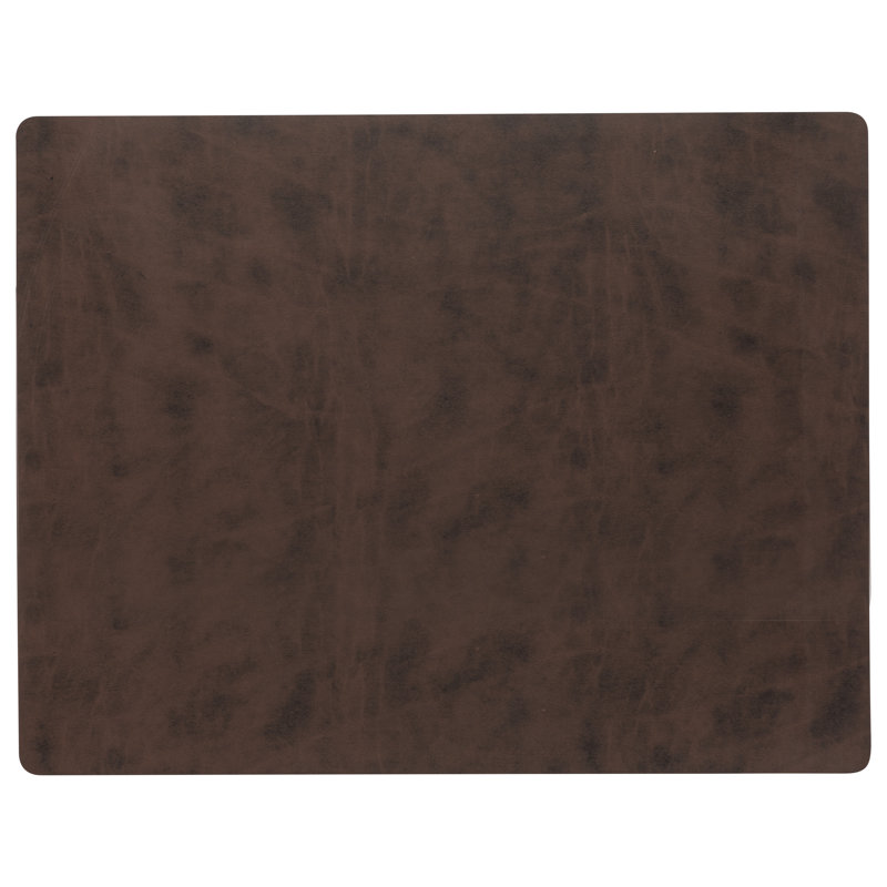 Sela Faux Leather Rectangle, Wooden