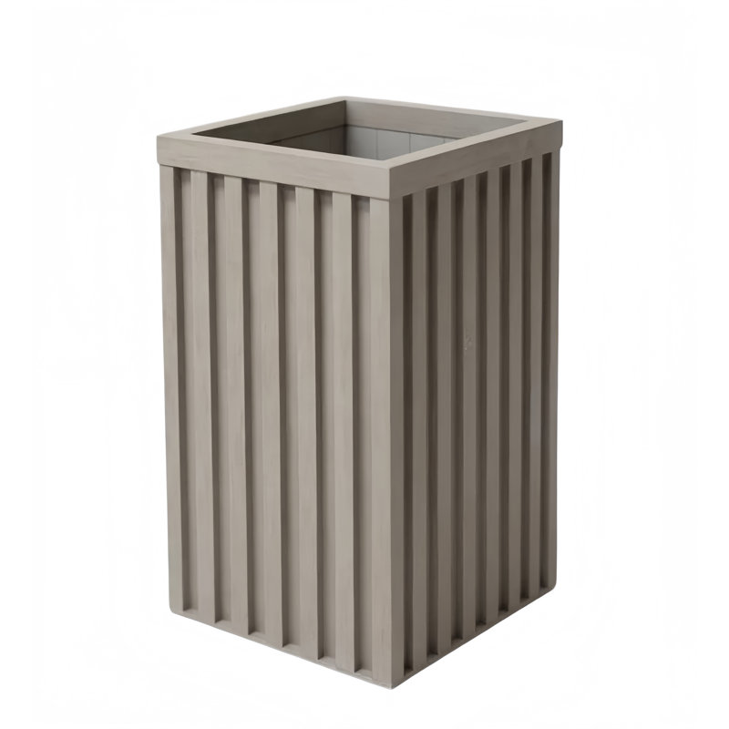 20 In. H X 10 In. W Square Aluminium Planter Pot, Brown Gray