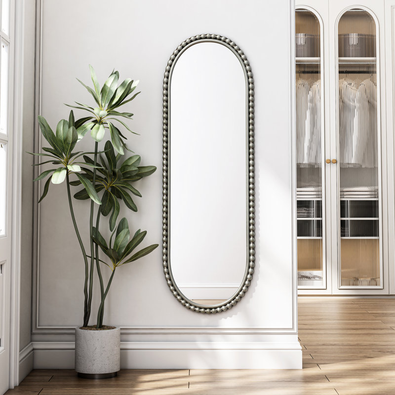Miroir ovale en fer à effet antique pour décoration intérieure - Argent