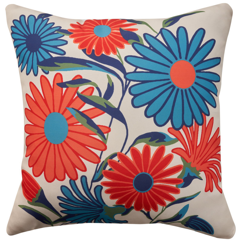 Aloha Floral 20" x 20" Multicolor Outdoor Throw Pillow