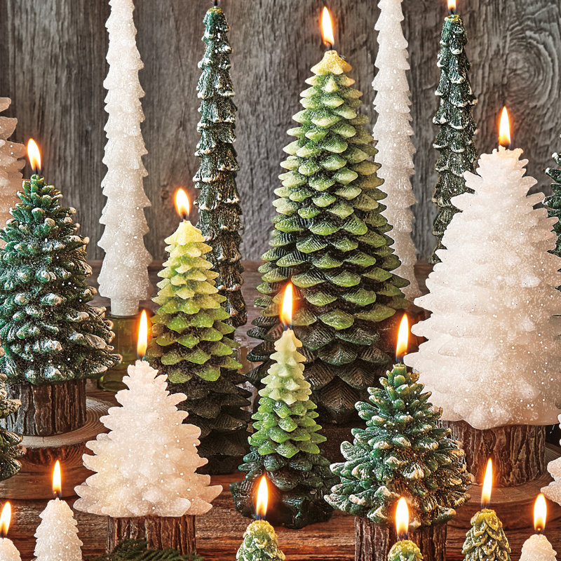 Spruce Tealight Candles Set/6, White, 2.25" H x 1" W x 1.78" D