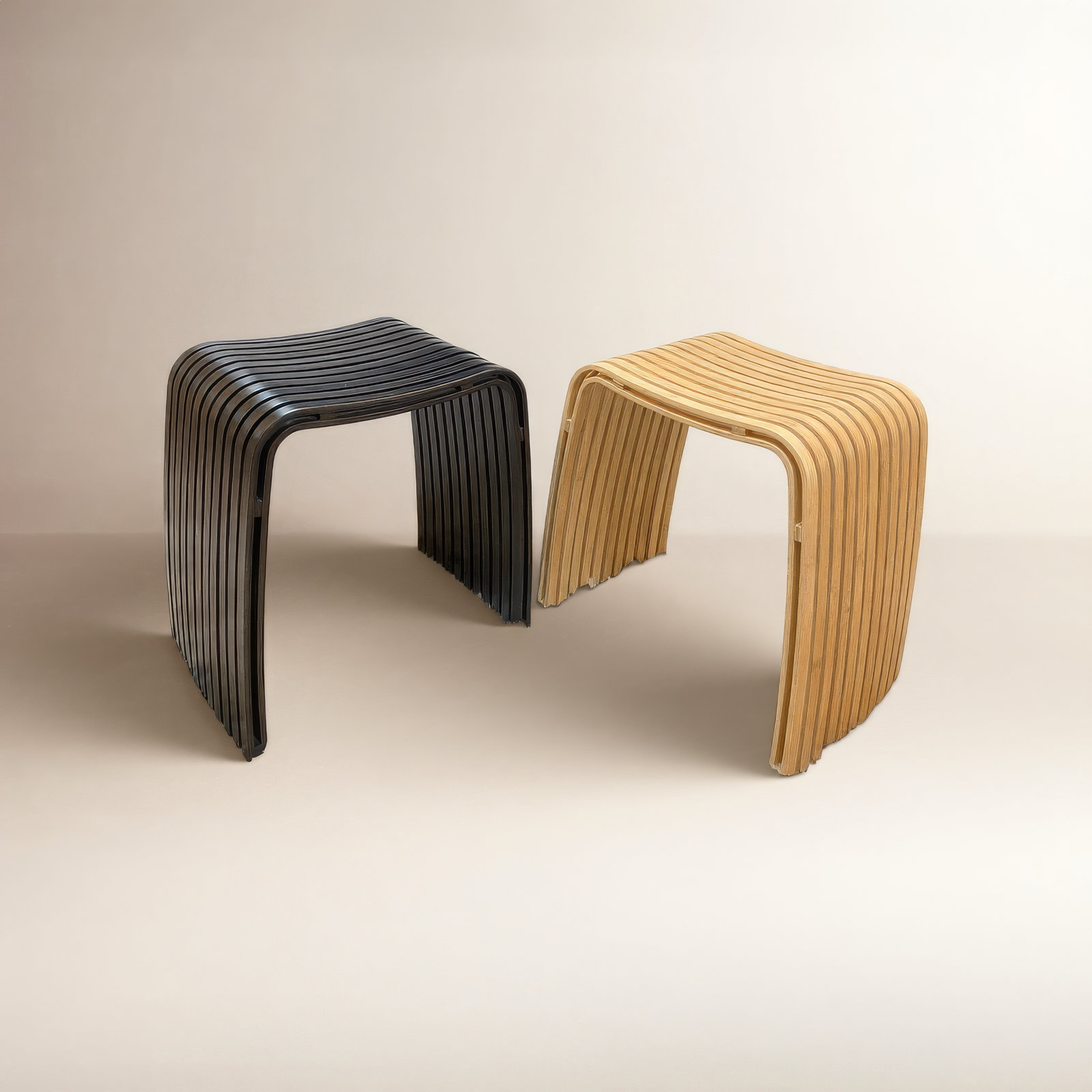 Bamboo Spa Stool 18" Tall, Dark Coffee