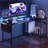 48IN L Shaped Desk with Shelf, LED Light & Power Outlet, Corner Computer Desk for Home Office-480333413-480333415