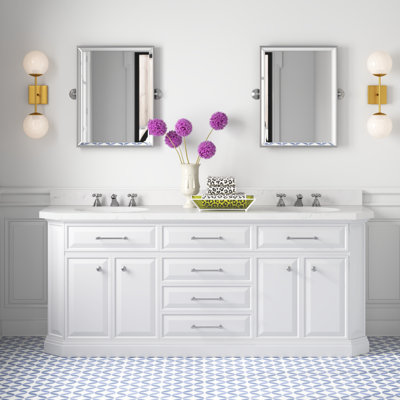 Bruning Quartz 72" Double Bathroom Vanity Set with Mirror