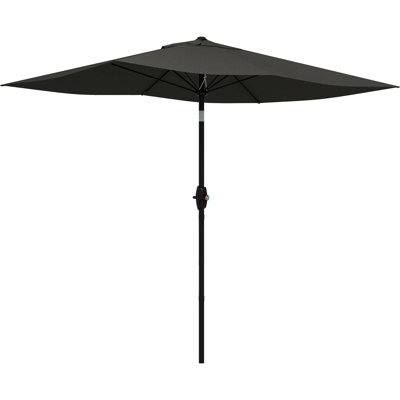 6.5' X 10' Rectangular Outdoor Umbrella - Dark Gray. Patio Table Canopy With Resistance. Simple To Operate Adjustable Tilt. For Customized Sunshade Experience. Wind Vent Stable Configuration