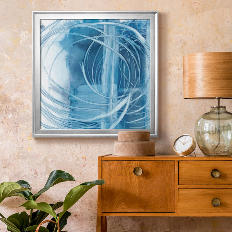 Indigo Expression II - reproduction encadrée de qualité supérieure - prête à être accrochée, H 22,5 po x l 22,5 po x P 1,5 po
