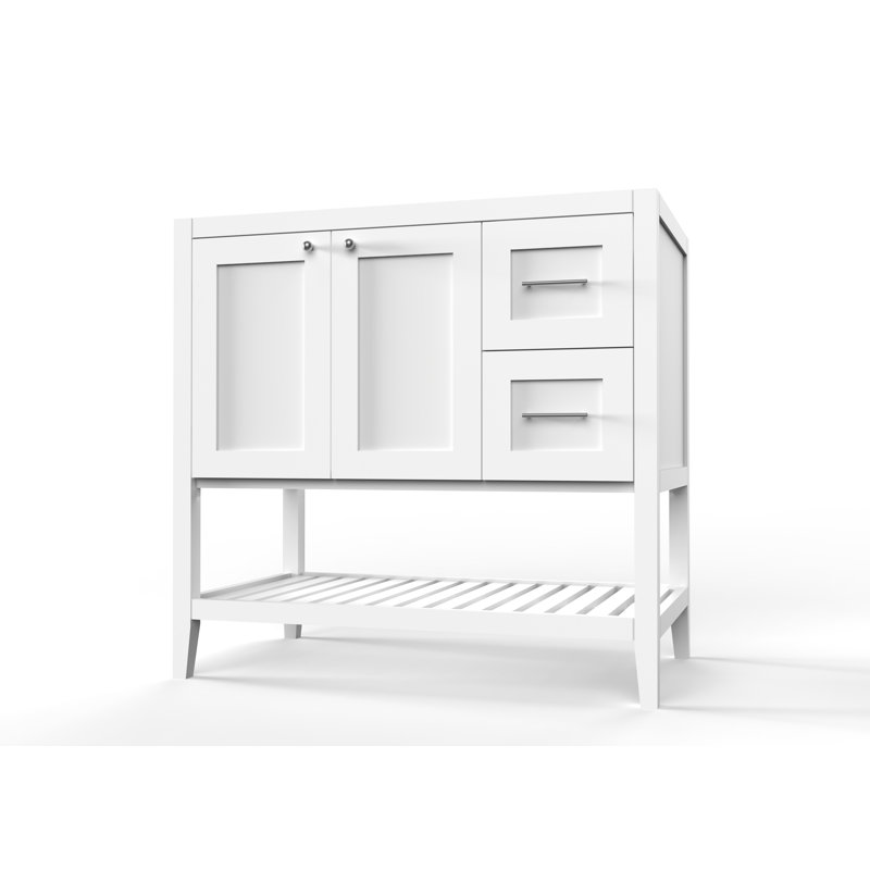 Disar 36'' Single Bathroom Vanity Base Only in White