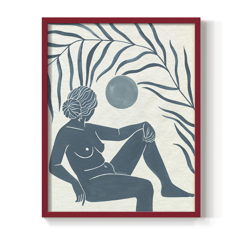 Moon Gazer I, reproduction encadrée - bois massif, H 15 po x l 12 po, Rouge
