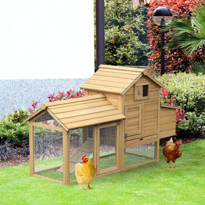 Petit poulailler 59 po: 2 portes en bois, boîte de nidification, plateau amovible pour la détente en plein air 59 po - Volaille