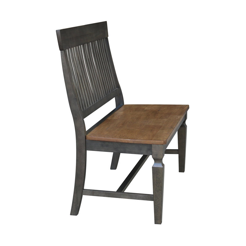 Banc en bois massif Skyla, Hickory / charbon délavé
