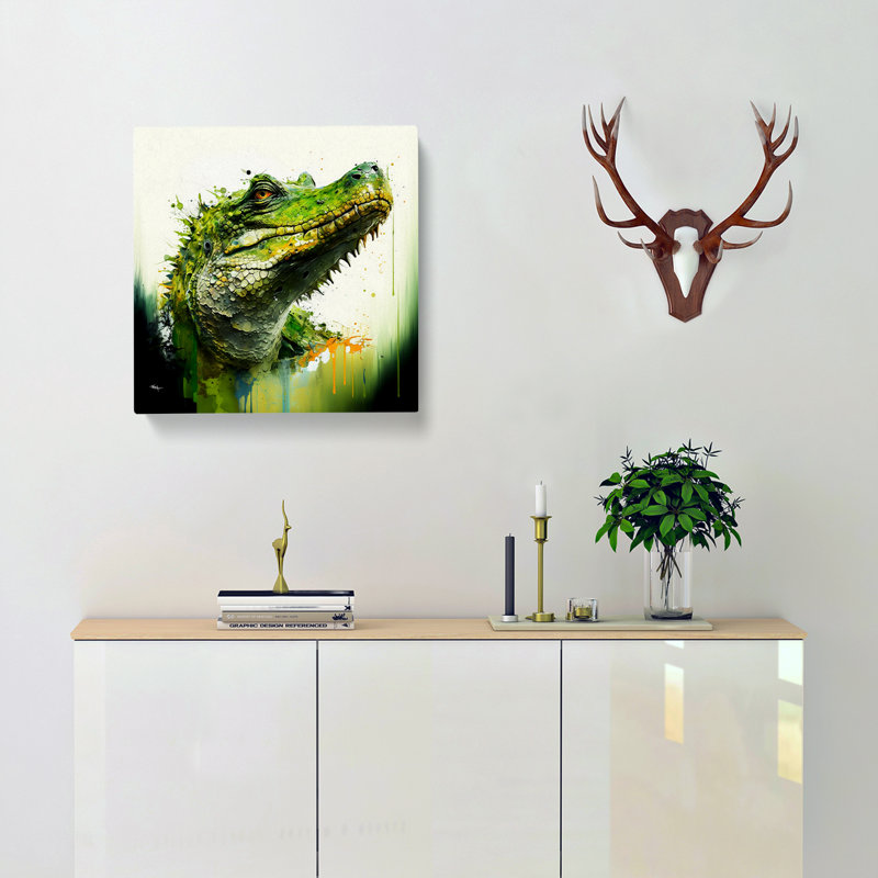 Crocodile Gestural No.1 - Wrapped Canvas