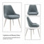 Ensemble de chaises d'appoint 2 pièces Laela - Revêtement bleu clair bouclé, pieds en métal, chaise de salle à manger moderne scandinave