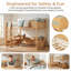 Structure de lit grand, lit superposé avec rangement et ports USB, convient à la chambre à coucher-1283084096