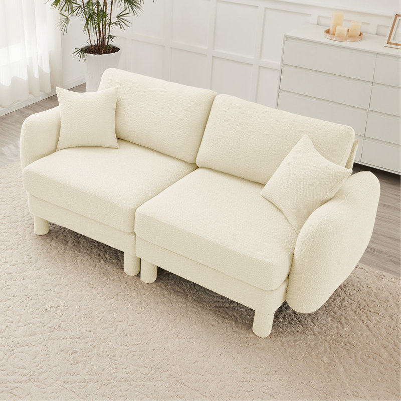 Canapé-lit 2 places en tissu Boucle, Beige