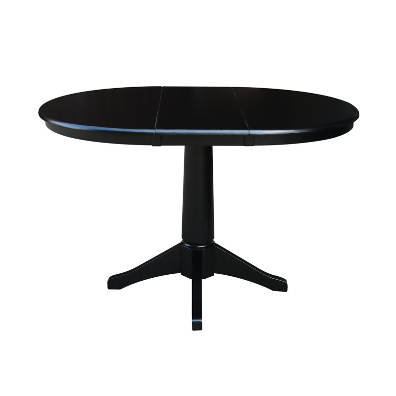 Ikuko Extendable Solid Wood Dining Table, Black