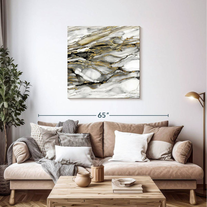 Marbled Gold I, 36" H x 36" W